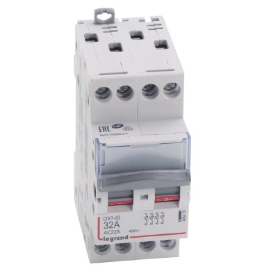 Legrand - Interrupteur-sectionneur DX³-IS - 4P 400 V~ - 32 A - 2 modules - Réf : 406479