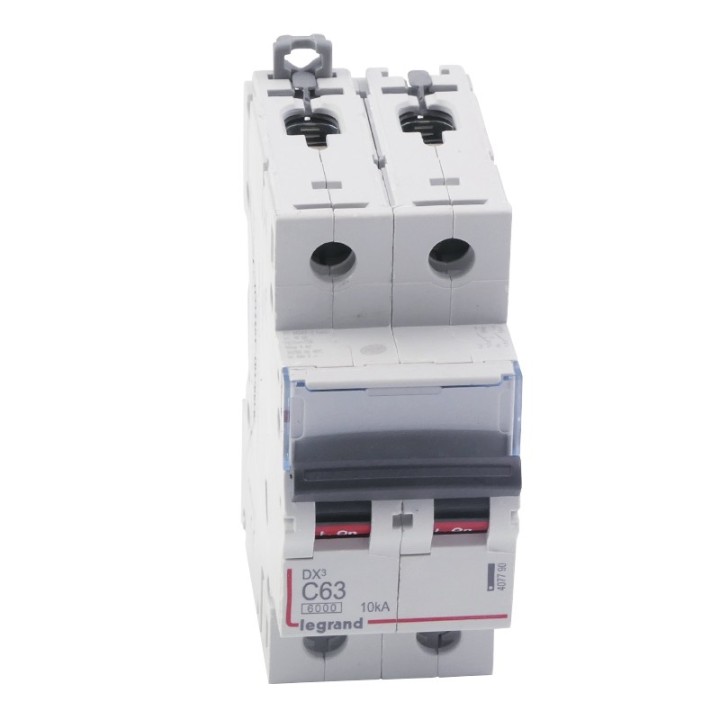 Legrand - Disjoncteur DX³6000 10kA - vis/vis - 2P 230V~ à 400V~ - 63A - courbe C - 2 modules - Réf : 407790