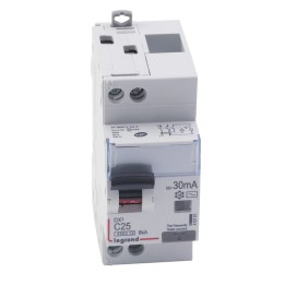 Legrand - Disjoncteur différentiel DX³4500 - vis/vis - U+N 230V~ - 25A typeAC 30mA - courbe C - 2 modules - Réf : 410707