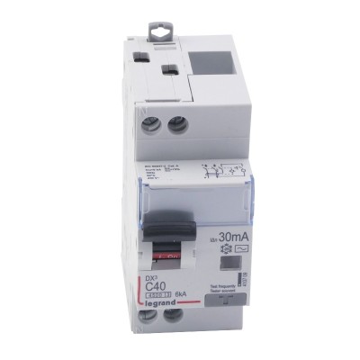 Legrand - Disjoncteur différentiel DX³4500 - vis/vis - U+N 230V~ - 40A typeAC 30mA - courbe C - 2 modules - Réf : 410709
