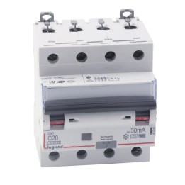 Legrand - Disjoncteur différentiel monobloc DX³6000 10kA à vis 4P 400V~ - 20A - typeF 30mA - Réf : 411245