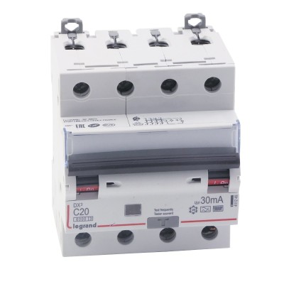 Legrand - Disjoncteur différentiel monobloc DX³6000 10kA à vis 4P 400V~ - 20A - typeF 30mA - Réf : 411245