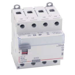 Legrand - Inter diff DX³-ID - vis/vis - 4P - 400V~ - 40A - type A - 30mA - départ bas - 4M - Réf : 411675