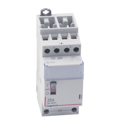 Legrand - Contacteur de puissance bobine 230 V~ - 4P - 250 V~ - 25 A - 4F - 2 modules - Réf : 412551