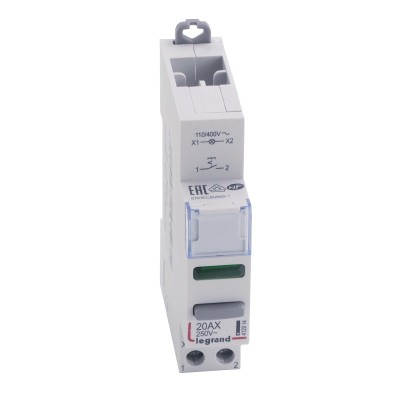 Legrand - Poussoir modulaire - double fonction voyant 1 NO + LED vert 110/400 V~ - 1 mod - Réf : 412914