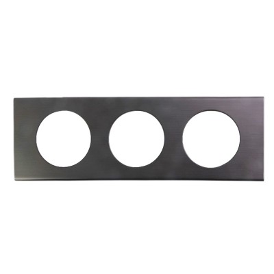 Legrand - Plaque Céliane - Matières - 3 postes - Black Nickel - Réf : 069033