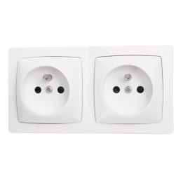 Legrand - Prise de courant 2x2P+T à bornes automatiques Appareillage saillie complet - blanc - Réf: 086076