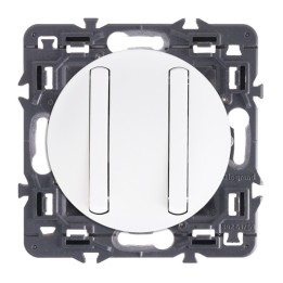 Legrand Céliane - Double poussoir doigt étroit - Ensemble Blanc à composer - Réf : ZB050