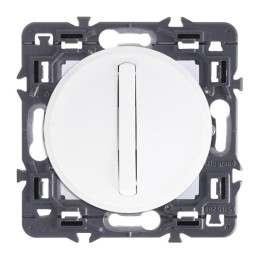 Legrand Céliane - Bouton Poussoir doigt étroit à Couronne Lumineuse - Ensemble Blanc à composer - Réf : ZB052