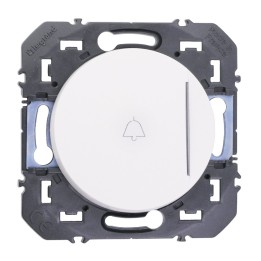 Legrand - Poussoir simple avec voyant lumineux et marquage sonnette dooxie 6A 250V~ finition blanc - Réf : 600018
