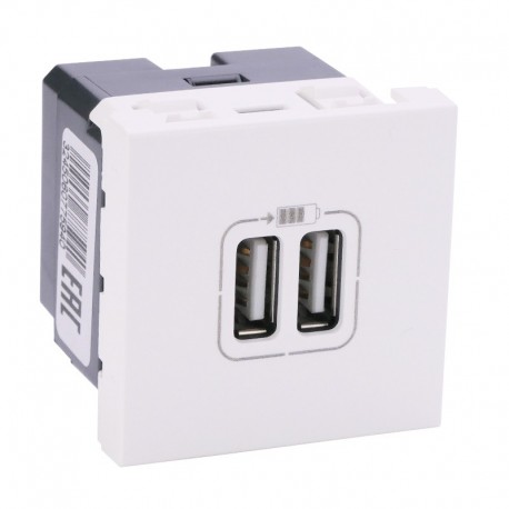 Legrand - Module de charge 2 USB Type-A 2400 mA Mosaic - 2 modules - blanc - Réf : 099604