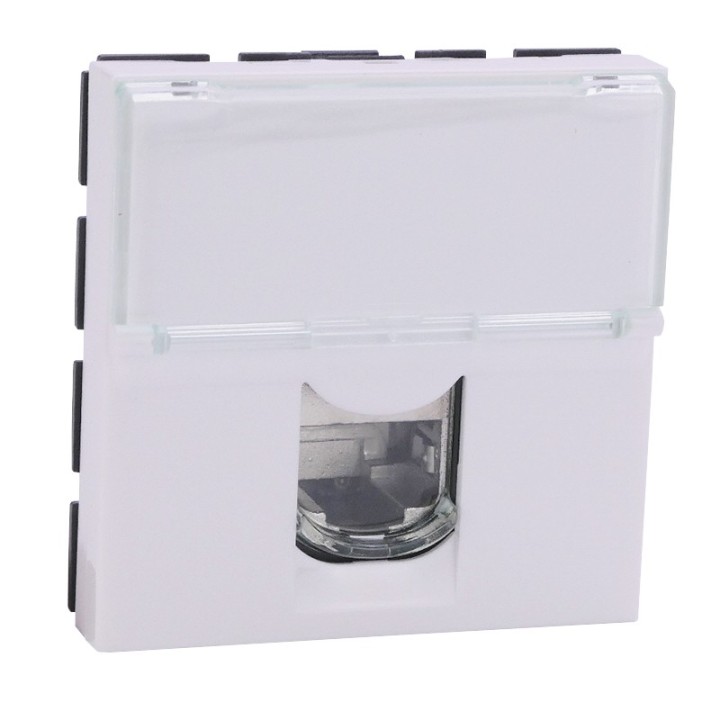 Legrand Mosaic - Prise RJ45 - Catégorie 6 - STP blindage métal - 2 modules - LCS - blanc - Réf : 099627