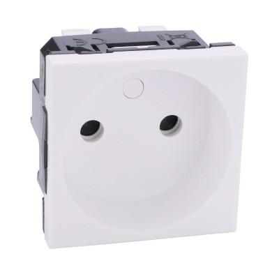 Legrand - Prise de courant sans terre Mosaic - Blanc - 2 modules - Réf : 099641