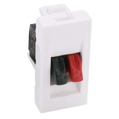 Legrand Mosaic - Prise haut-parleur - bornier 4mm² - 1 module - blanc - Réf : 099682