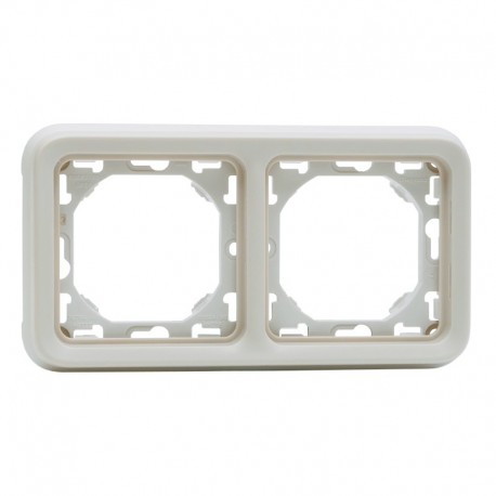 Legrand - Plaque support Plexo encastré - 2 postes horizontal - Blanc - Réf : 069965