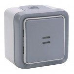 Legrand - Interrupteur ou va-et-vient lumineux Plexo complet apparent - Gris - Réf : 069903