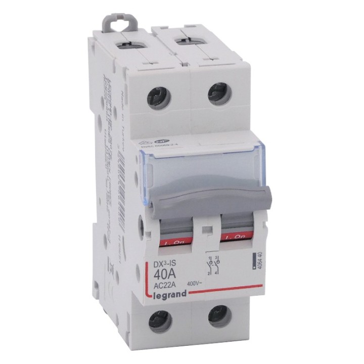 Legrand - Interrupteur-sectionneur DX³-IS - 2P 400 V~ - 40 A - 2 modules - Réf : 406440