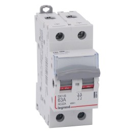 Legrand - Interrupteur-sectionneur DX³-IS - 2P 400 V~ - 63 A - 2 modules - Réf : 406441