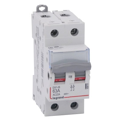 Legrand - Interrupteur-sectionneur DX³-IS - 2P 400 V~ - 63 A - 2 modules - Réf : 406441