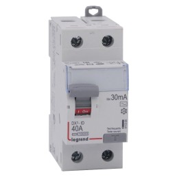 Legrand - Inter diff DX³-ID - vis/vis - 2P- 230V~ - 40A - type AC - 30mA - départ bas - 2M - Réf : 411505