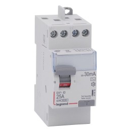 Legrand - Inter diff DX³-ID - vis/vis - 2P- 230V~ - 25 A - type AC - 30mA - départ haut - 2M - Réf : 411610