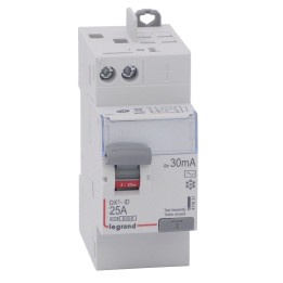 Legrand - Inter diff DX³-ID - vis/auto - 2P - 230V~ - 25A - type AC - 30 mA - départ haut - 2M - Réf : 411631