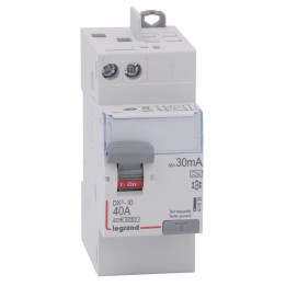 Legrand - Inter diff DX³-ID - vis/auto - 2P - 230V~ - 40A - type A - 30mA - départ haut - 2M - Réf : 411638