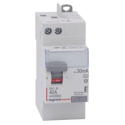 Legrand - Inter diff DX³-ID - vis/auto - 2P - 230V~ - 40A - type A - 30mA - départ haut - 2M - Réf : 411638