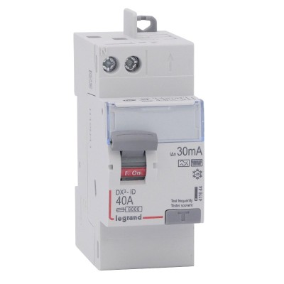 Legrand - Inter diff DX³-ID - vis/auto - 2P - 230V~ - 40A - type F - 30mA - départ haut - 2M - Réf : 411644