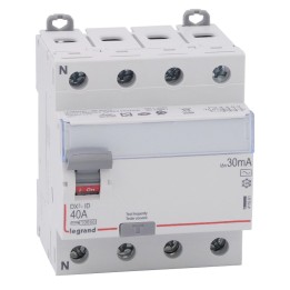 Legrand - Inter diff DX³-ID - vis/vis - 4P - 400V~ - 40A - type AC - 30mA - départ bas - 4M - Réf : 411661