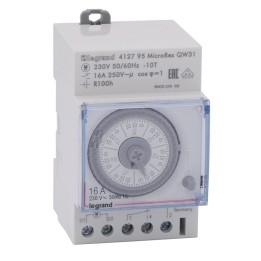 Legrand - Interrupteur-horaire hebdomadaire analogique Programmateur modulaire - Réf : 412795