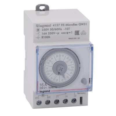 Legrand - Interrupteur-horaire hebdomadaire analogique Programmateur modulaire - Réf : 412795
