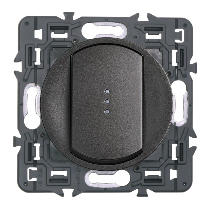 Legrand - Bouton Poussoir Lumineux - Ensemble Graphite à composer - Réf : 099526
