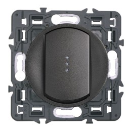 Legrand - Va et Vient simple lumineux 10A - Ensemble Graphite à composer - Réf : 099522