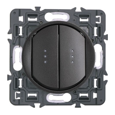 Legrand - Double Va et Vient Lumineux 10A - Ensemble Graphite à composer - Réf : 099524