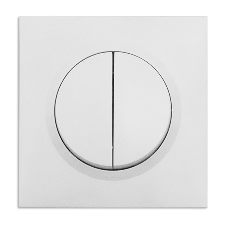 Legrand - Double interrupteur ou va-et-vient dooxie 10AX 250V~ livré avec plaque carrée blanche et griffes - Réf : 095011