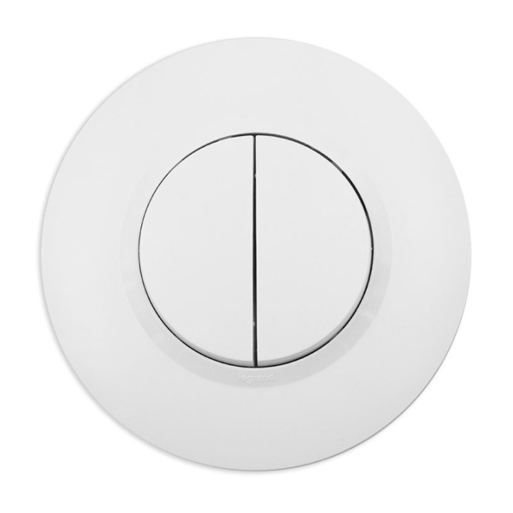 Legrand - Double interrupteur ou va-et-vient dooxie 10AX 250V~ livré avec plaque ronde blanche et griffes - Réf : 095051