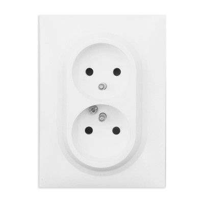 Legrand - Double prise de courant easyréno 2P+T dooxie one 16A avec plaque carrée blanche et griffes - Réf : 600721