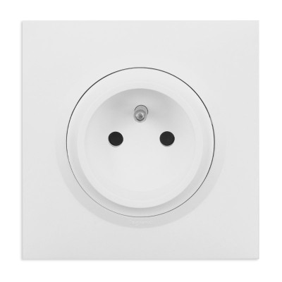 Legrand - Prise de courant easyréno 2P+T 16A faible profondeur dooxie one avec plaque carrée blanche et griffes - Réf : 600728