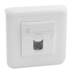  Legrand Mosaic - Prise RJ45 catégorie6 FTP Mosaic 2 modules - blanc Complet - Réf : 099696