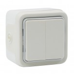 Legrand - Double interrupteur ou va-et-vient Plexo apparent - Blanc - Réf : 069916