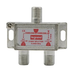 Legrand - Répartiteur télévision 2 sorties typeF - 0MHz à 2400MHz - Réf : 073980