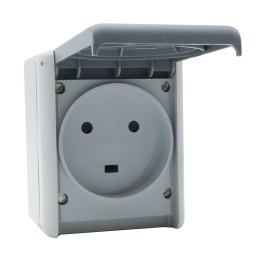 Legrand - Prise 2P+T étanche 32A Plexo complet IP55 saillie - gris -Réf : 055872