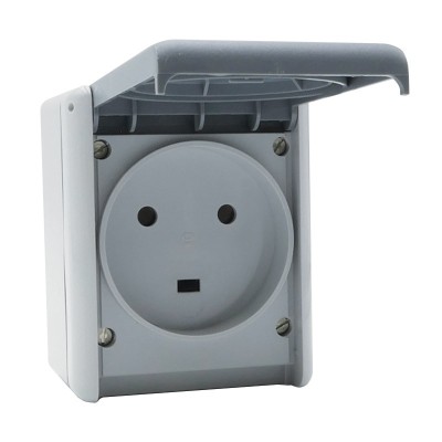 Legrand - Prise 2P+T étanche 32A Plexo complet IP55 saillie - gris -Réf : 055872