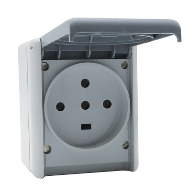 Legrand - Prise 3P+T+N étanche 32A Plexo complet IP44 saillie - gris - Réf : 055877
