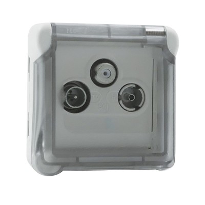 Legrand - Prise TV-R-SAT Prog Plexo composable gris - avec démodulateur individuel - Réf : 069558