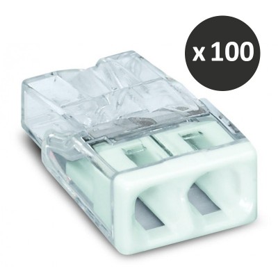 Wago - Bornes pour boîtes de dérivation COMPACT, 2 conducteurs - Réf : 2273-202(100)