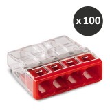 Wago - Bornes pour boîtes de dérivation COMPACT,4 conducteurs - réf : 2273-204(100