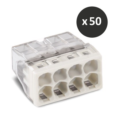 Wago - Bornes pour boîtes de dérivation COMPACT,8 conducteurs - réf : 2273-208(50)