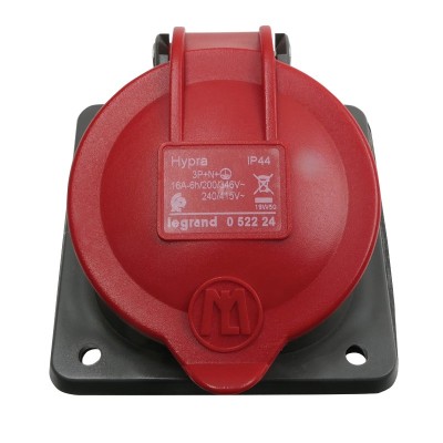 Legrand - Prise fixe Hypra IP44 16A - 380V~ à 415V~ - 3P+N+T - plastique - Réf : 052224